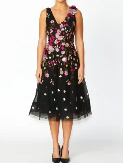 Anthea Crawford Mother Of The Bride|Event Dresses<Belle Floral A-Line Dress Black