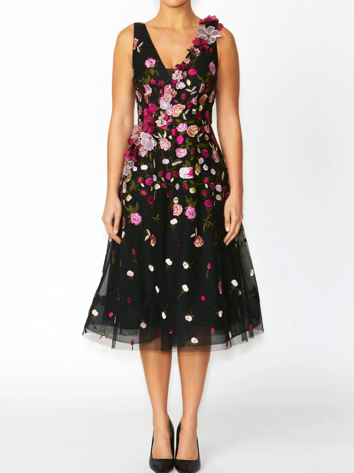 Anthea Crawford Mother Of The Bride|Event Dresses<Belle Floral A-Line Dress Black