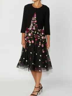 Anthea Crawford Coats & Jackets<Crepe Single Button Jacket Black