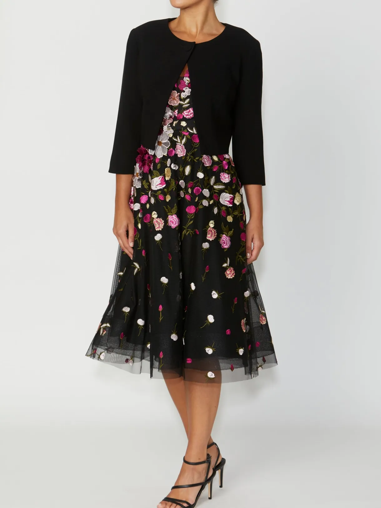 Anthea Crawford Coats & Jackets<Crepe Single Button Jacket Black
