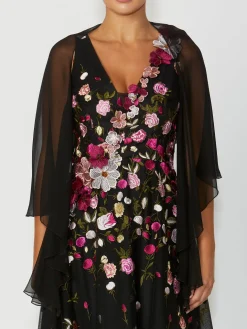 Anthea Crawford Shrugs<Silk Shrug Black