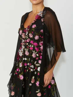 Anthea Crawford Shrugs<Silk Shrug Black