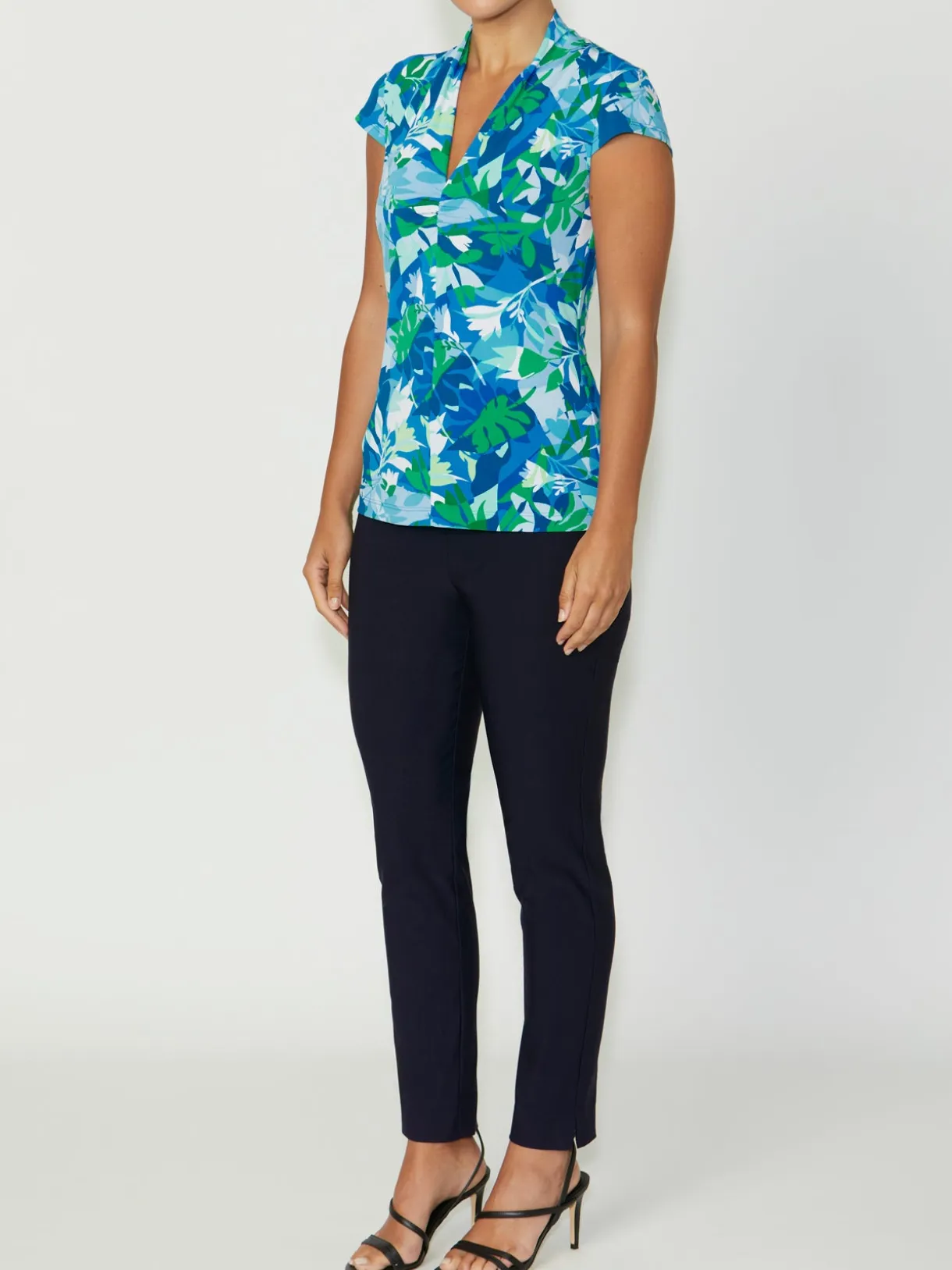 Anthea Crawford Tops<Cora Palm Jersey Top Blue