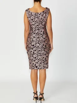 Anthea Crawford Mother Of The Bride|Event Dresses<Elisa Musk Cowl Neck Dress Navy/Musk
