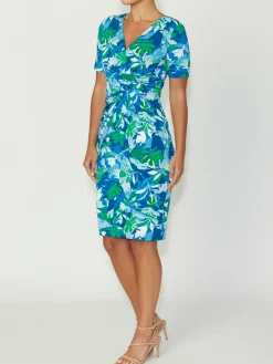 Anthea Crawford Jersey Dresses<Emelynn Palm Jersey Dress Blue