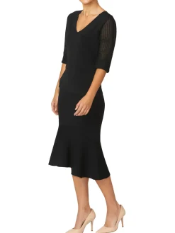 Anthea Crawford Knitwear<Emilie Sheer Sleeve Top Black