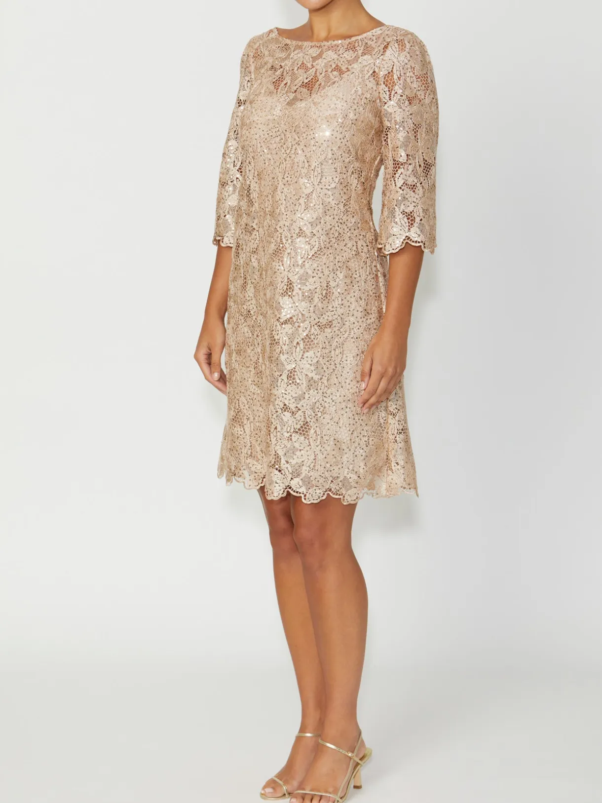 Anthea Crawford Mother Of The Bride|Event Dresses<Geneieve Gold Lace Dress Champagne