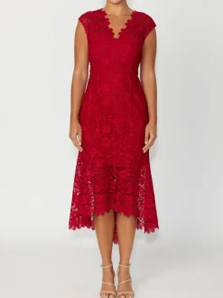Anthea Crawford Event Dresses|Mother Of The Bride<Georgina Lace Dress Red