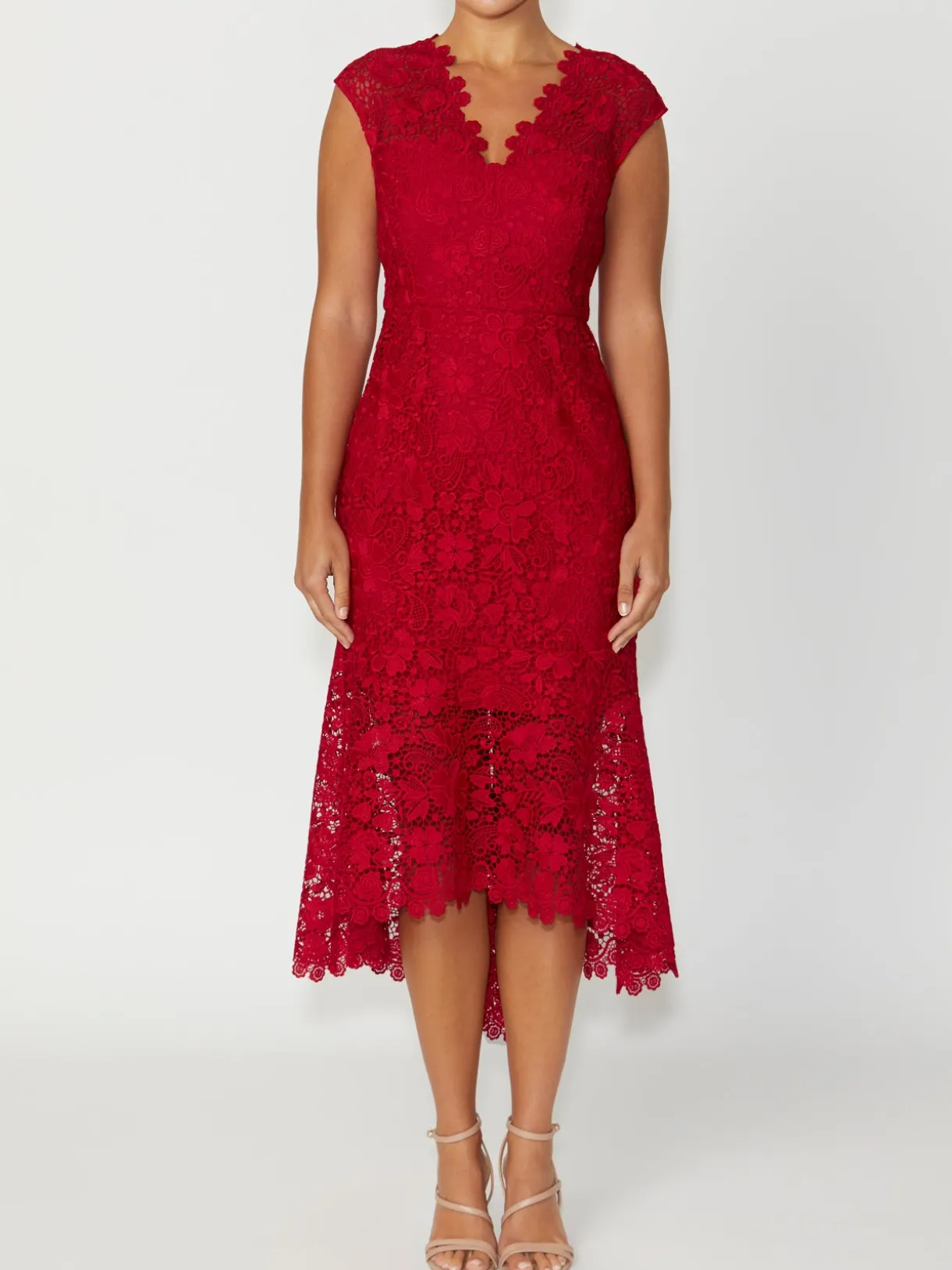 Anthea Crawford Event Dresses|Mother Of The Bride<Georgina Lace Dress Red