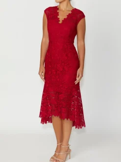 Anthea Crawford Event Dresses|Mother Of The Bride<Georgina Lace Dress Red