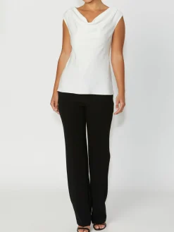 Anthea Crawford Tops<Harmony Cowl Neck Top Ivory
