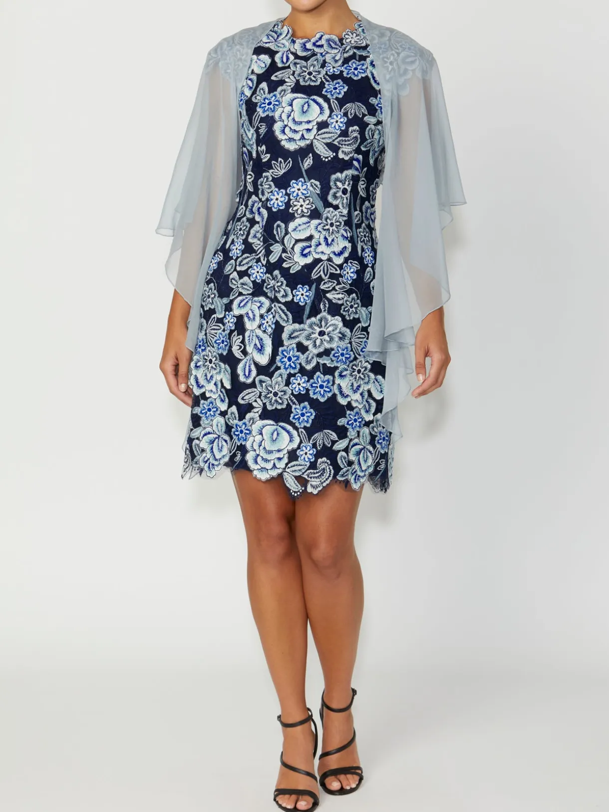 Anthea Crawford Shrugs<Silk Shrug ICE BLUE