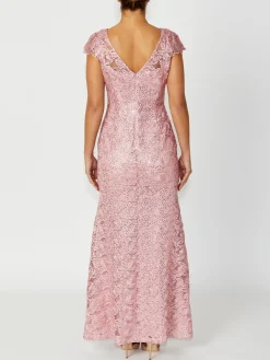 Anthea Crawford Mother Of The Bride|Floor Length Gowns<Millicent Pink Sequin Lace Gown Musk