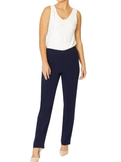 Anthea Crawford Pants<Crepe Straight Leg Pant Navy