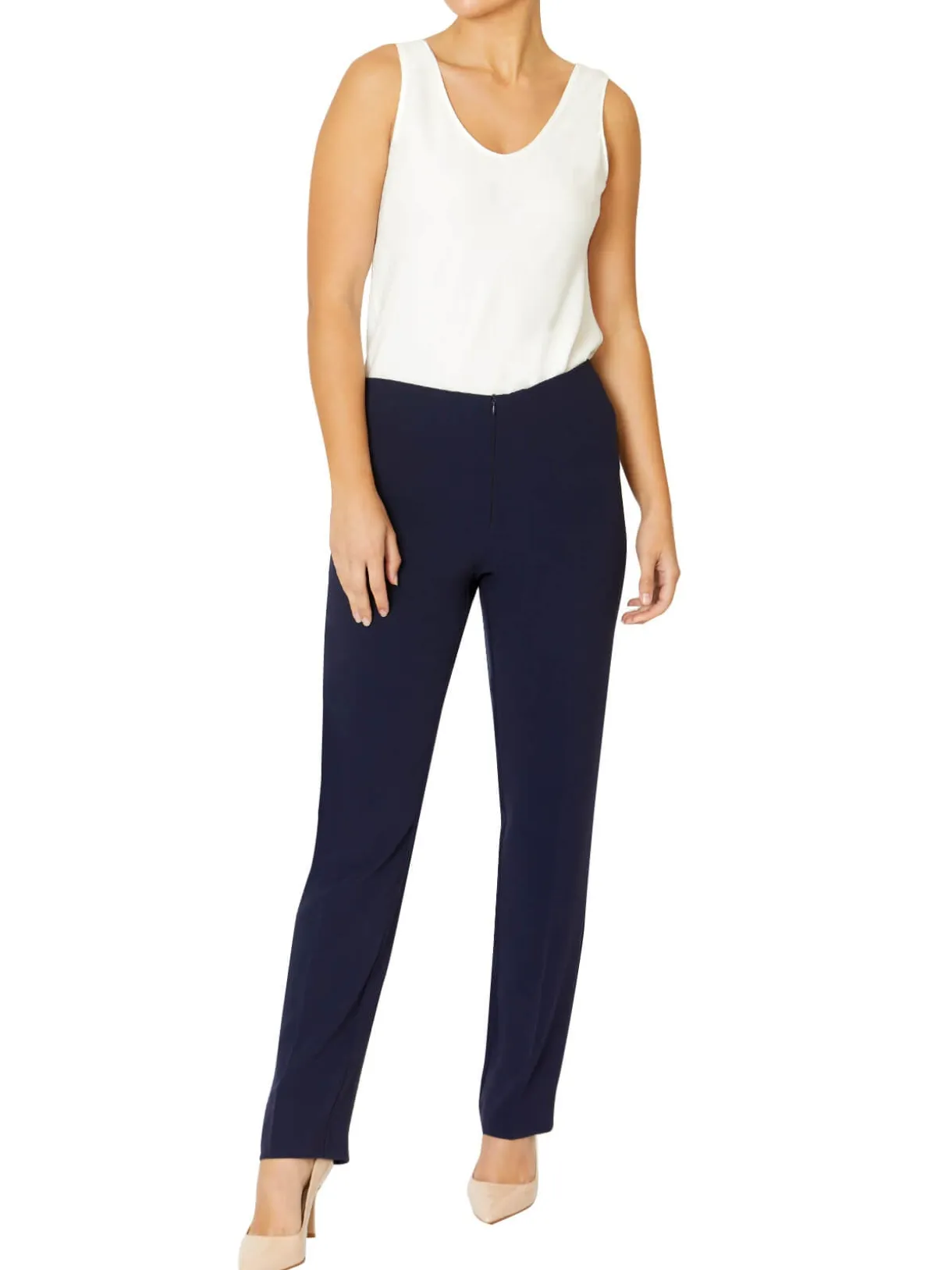 Anthea Crawford Pants<Crepe Straight Leg Pant Navy