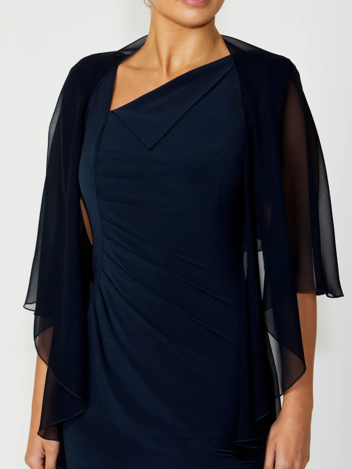 Anthea Crawford Shrugs<Silk Shrug Navy