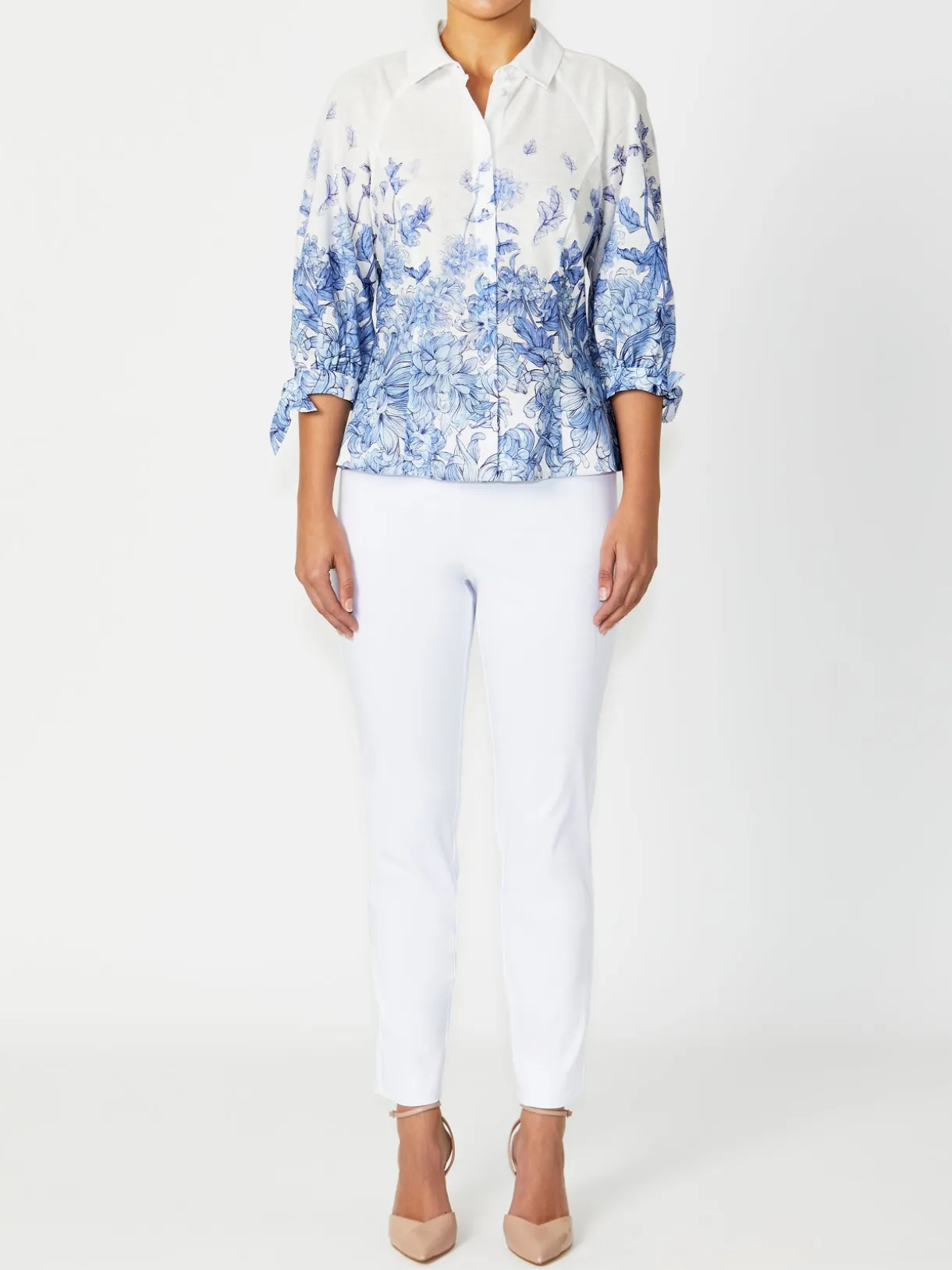 Anthea Crawford Tops<Roberta Cotton Blouse Blue