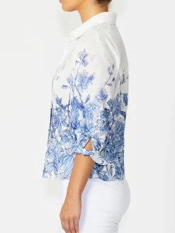 Anthea Crawford Tops<Roberta Cotton Blouse Blue