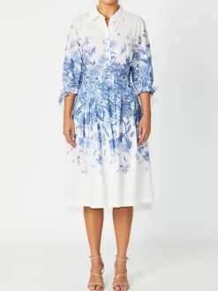 Anthea Crawford Skirts<Sally Cotton Skirt Blue