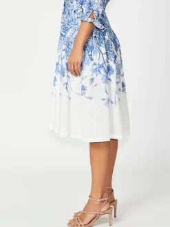 Anthea Crawford Skirts<Sally Cotton Skirt Blue